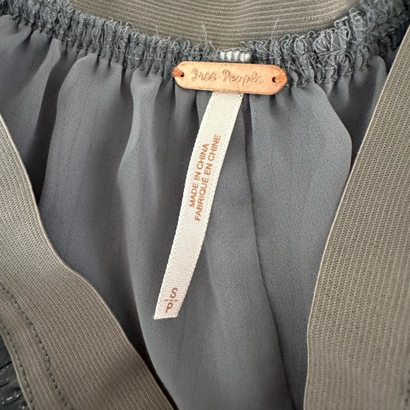 Free People Small Crinkle Pleat Flowy Whimsigoth Foil Skort in Gunmetal Gray - Picture 10 of 10